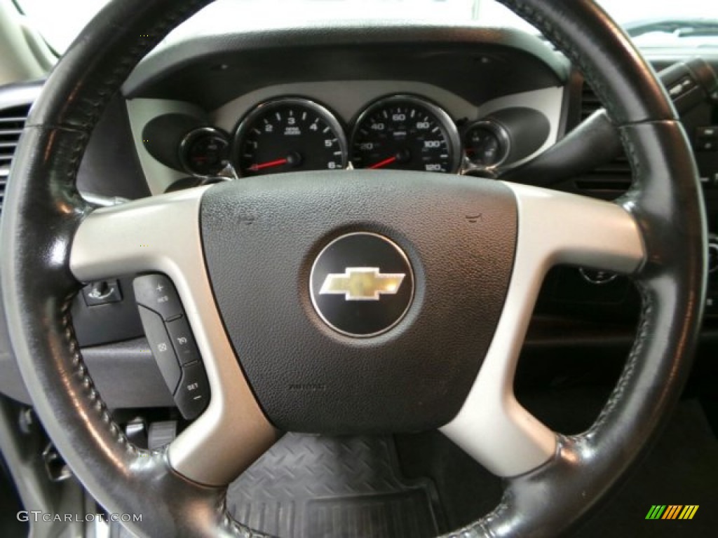 2008 Chevrolet Silverado 1500 LT Crew Cab 4x4 Ebony Steering Wheel Photo #89473517