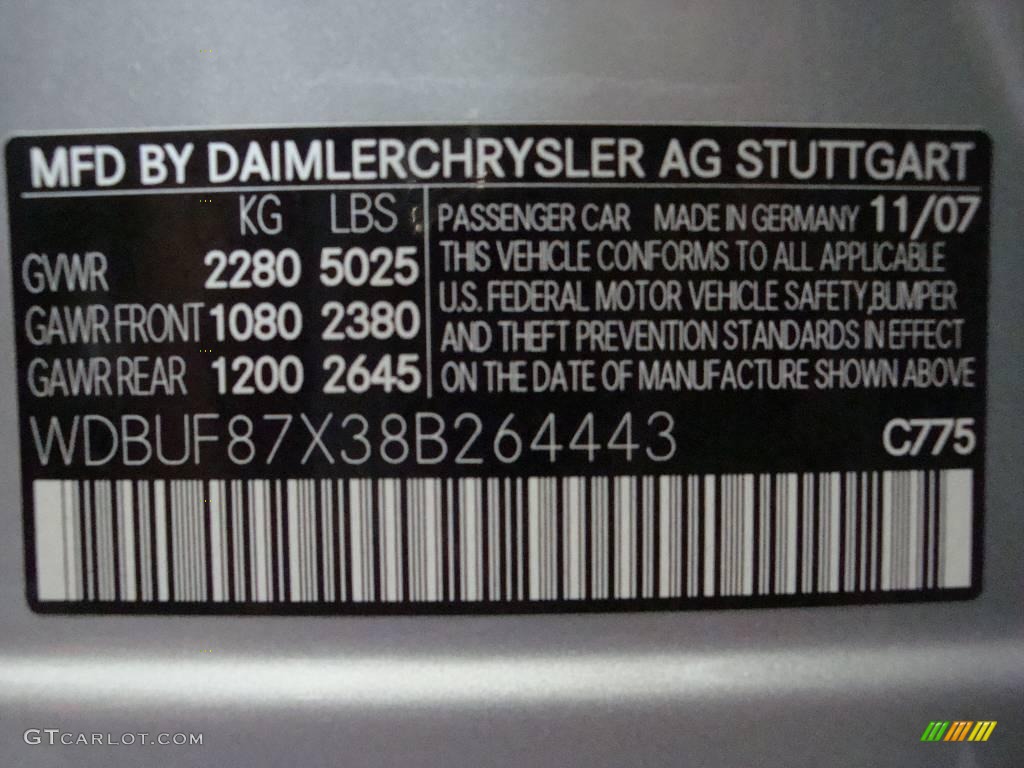 2008 E Color Code 775 for Iridium Silver Metallic Photo #8947915