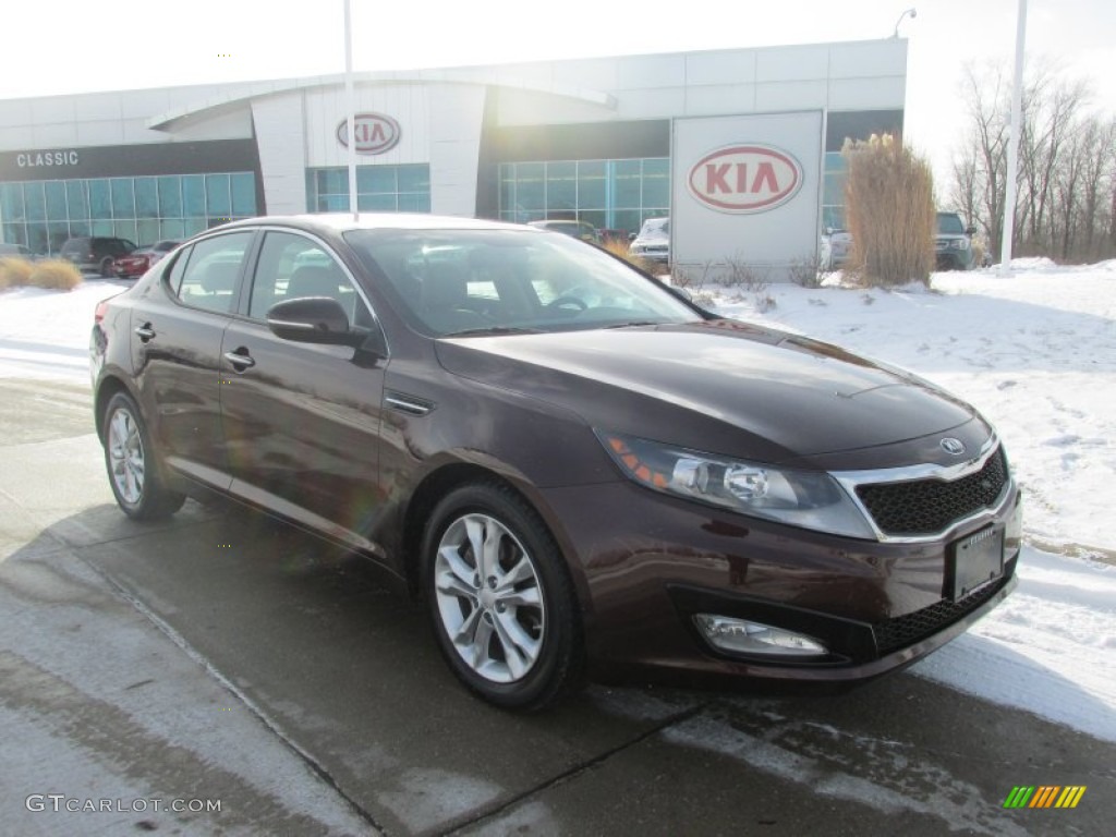 2013 Optima EX - Dark Cherry Pearl Metallic / Beige photo #1