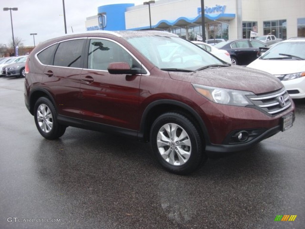 2012 CR-V EX-L 4WD - Basque Red Pearl II / Gray photo #7