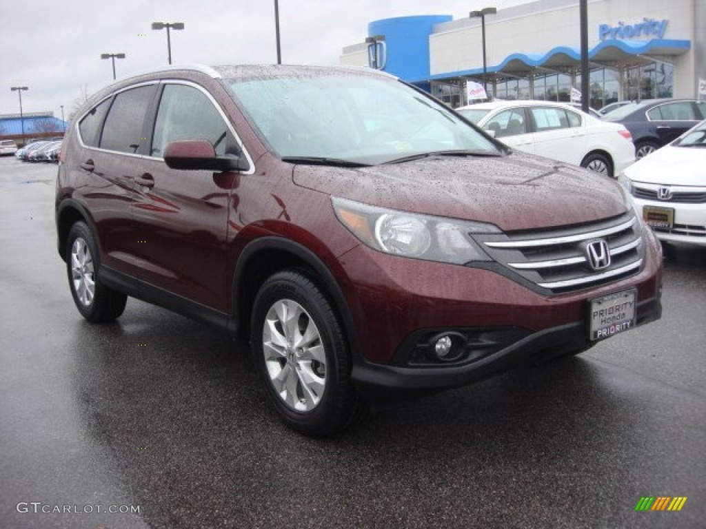 2012 CR-V EX-L 4WD - Basque Red Pearl II / Gray photo #8