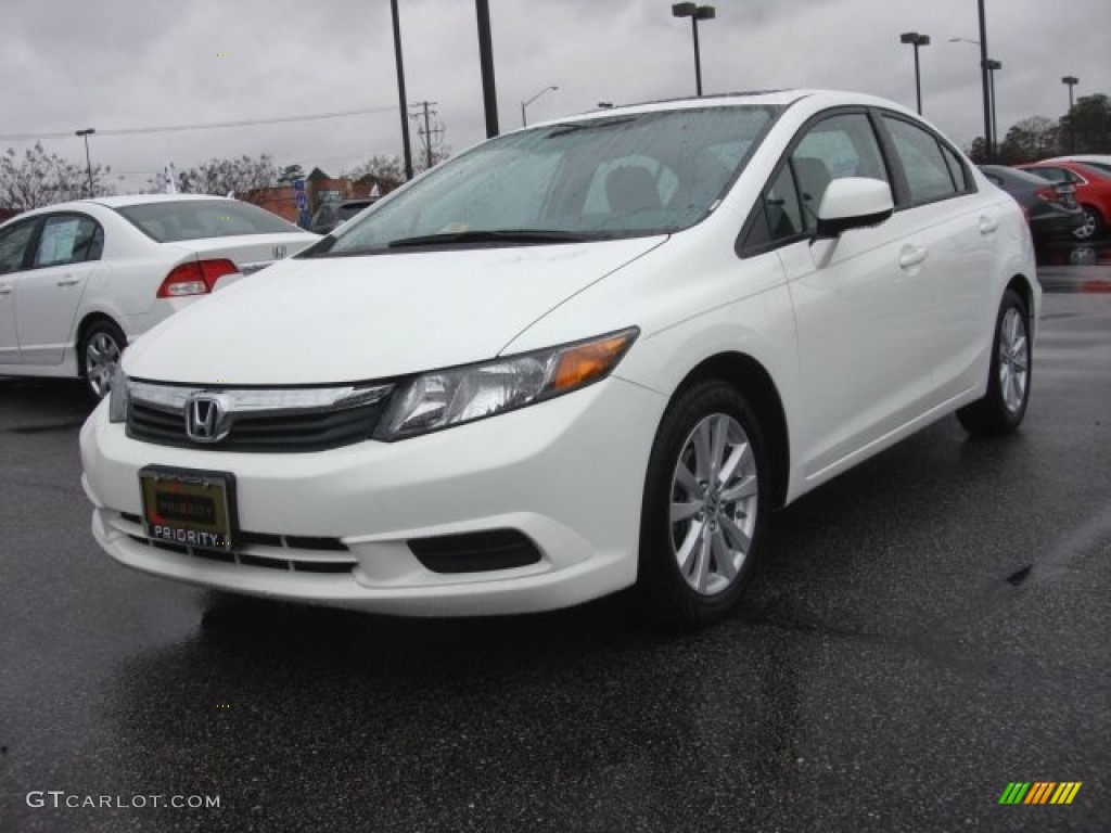 2012 Civic EX-L Sedan - Taffeta White / Gray photo #1