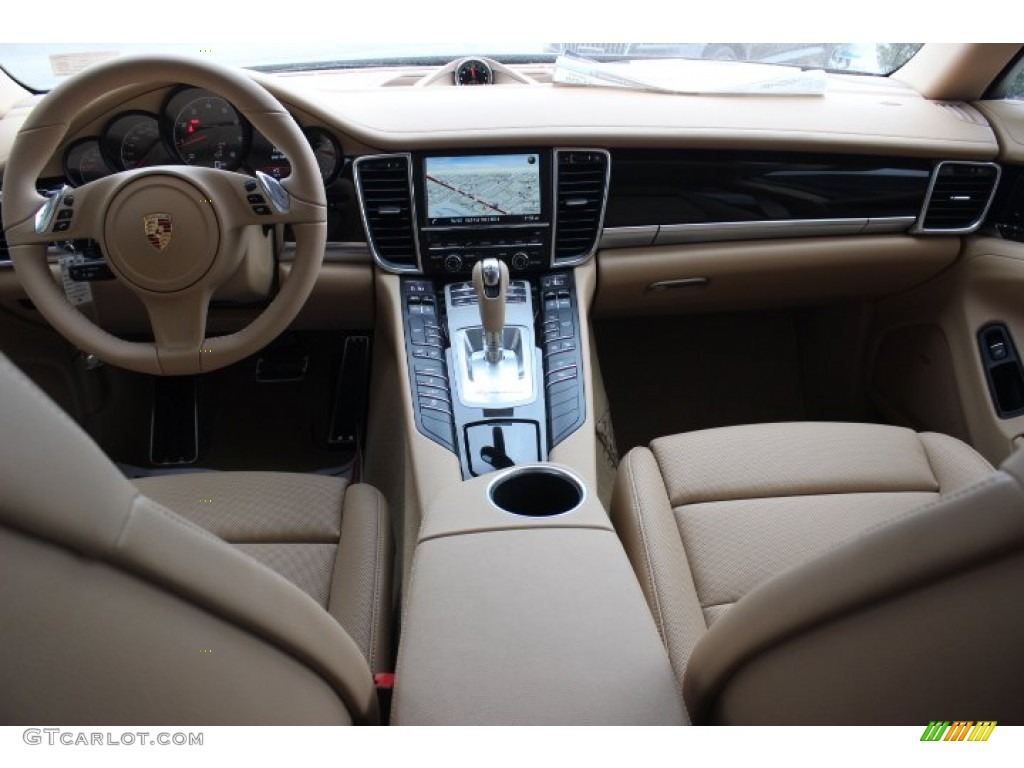 2014 Porsche Panamera Standard Panamera Model Luxor Beige Dashboard Photo #89491795
