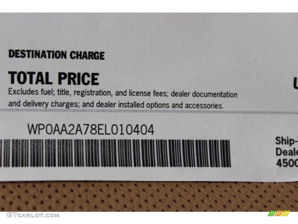 2014 Porsche Panamera Standard Panamera Model Window Sticker Photo #89492020