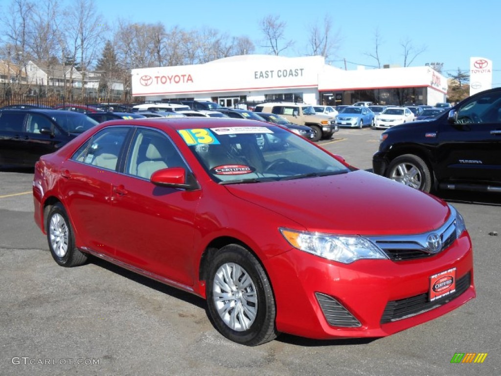 2013 Camry LE - Barcelona Red Metallic / Ivory photo #1