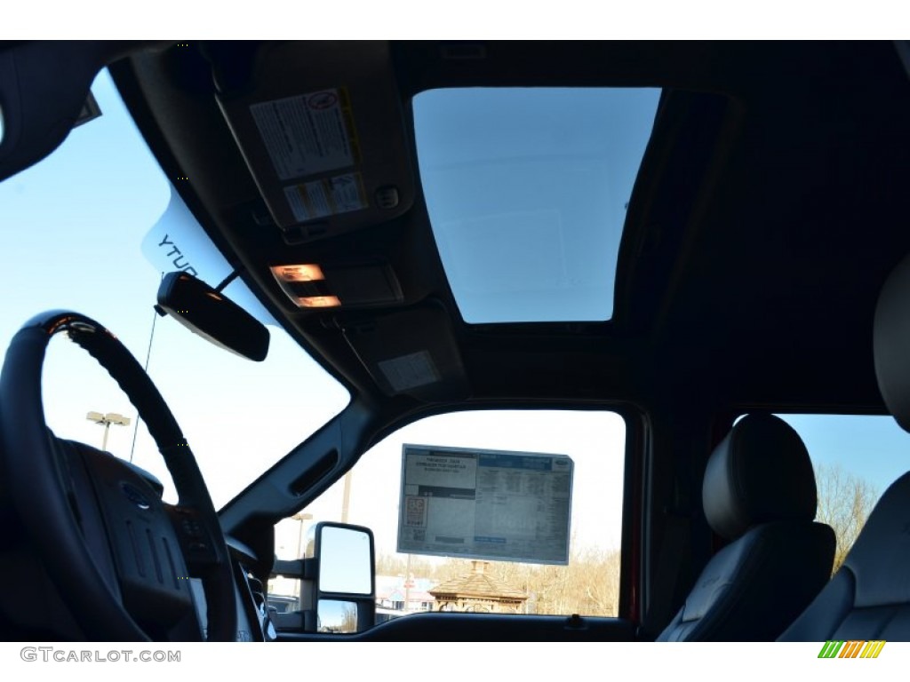 2014 F350 Super Duty Platinum Crew Cab 4x4 - Ruby Red Metallic / Platinum Black Leather photo #18