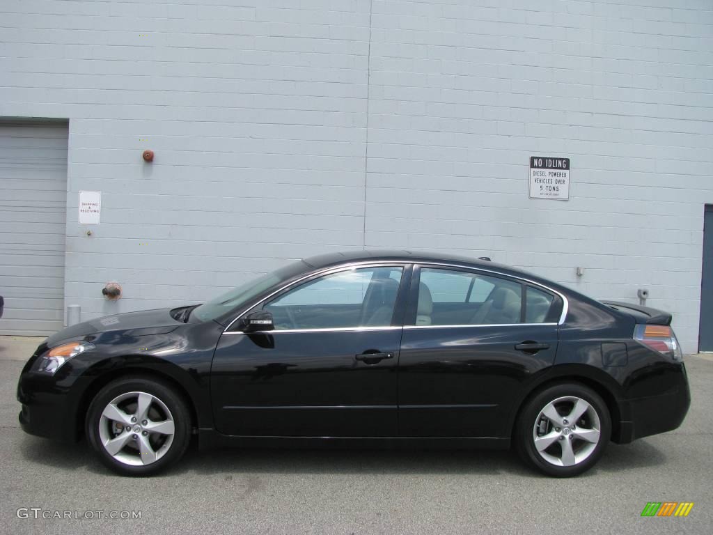 2007 Altima 3.5 SE - Super Black / Blond photo #2