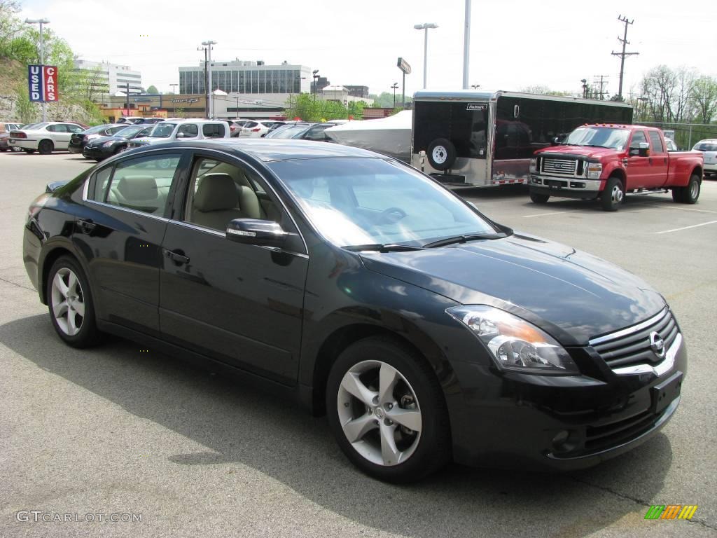 2007 Altima 3.5 SE - Super Black / Blond photo #5