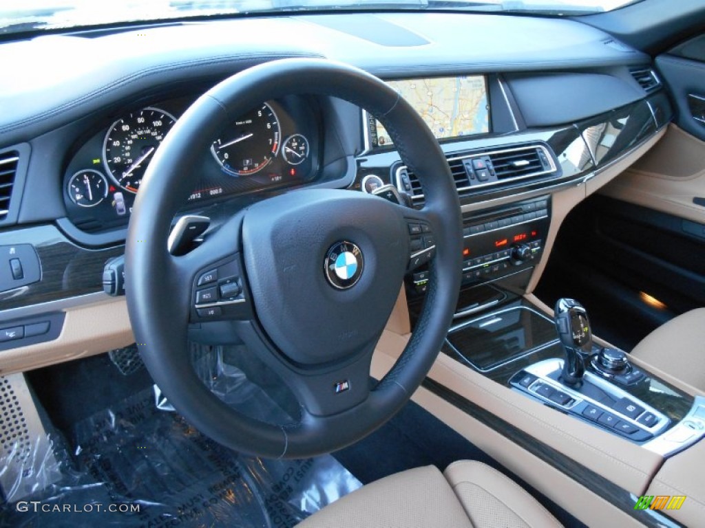 2013 BMW 7 Series 750Li xDrive Sedan Saddle/Black Dashboard Photo #89498956