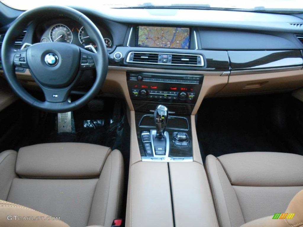 2013 BMW 7 Series 750Li xDrive Sedan Saddle/Black Dashboard Photo #89499025