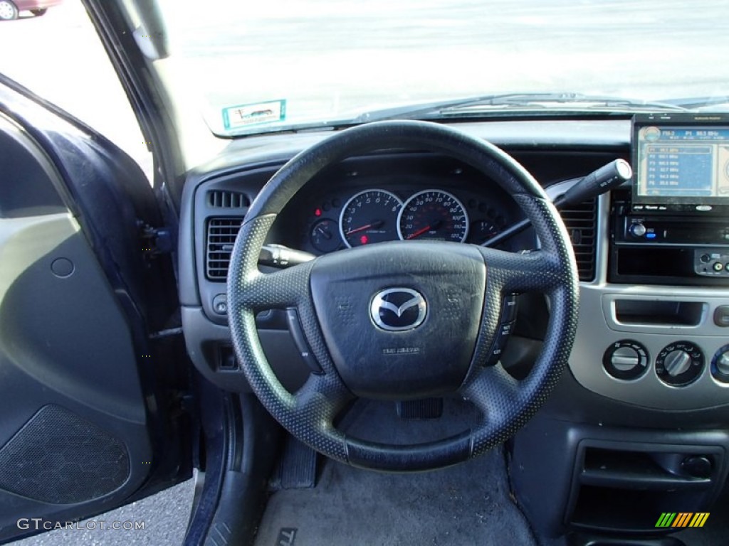 2003 Mazda Tribute LX-V6 4WD Dark Flint Gray Steering Wheel Photo #89500921