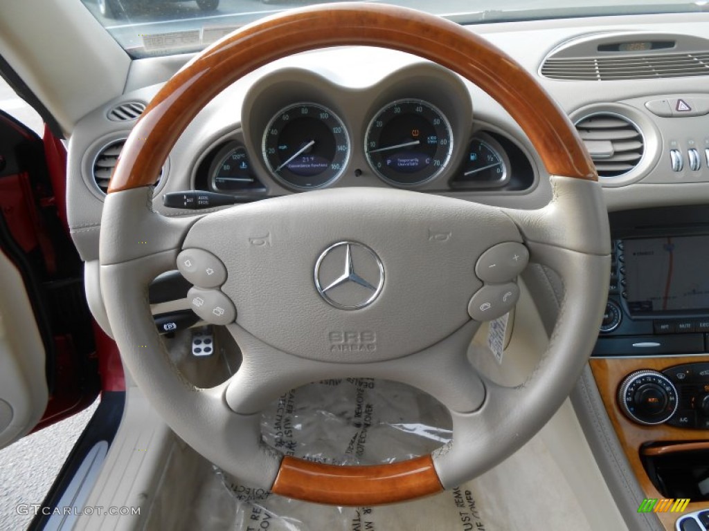 2006 Mercedes-Benz SL 500 Roadster Stone Steering Wheel Photo #89501410