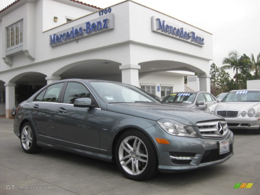 2012 C 250 Sport - Sapphire Grey Metallic / Black photo #1