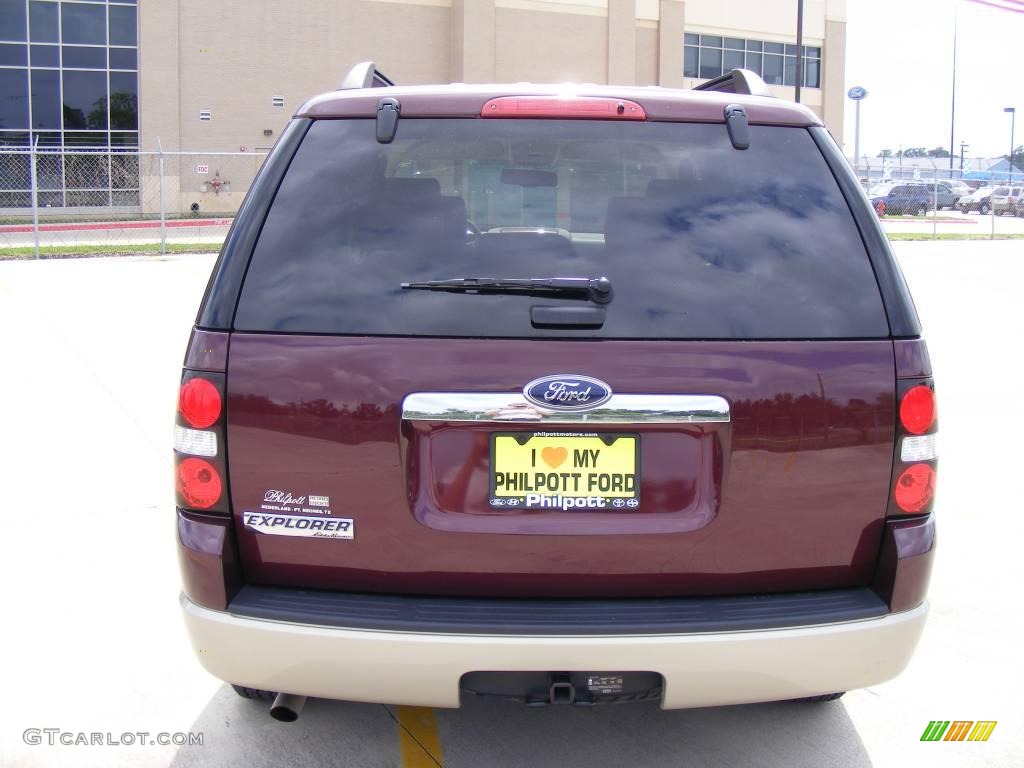 2008 Explorer Eddie Bauer - Dark Cherry Metallic / Camel photo #4