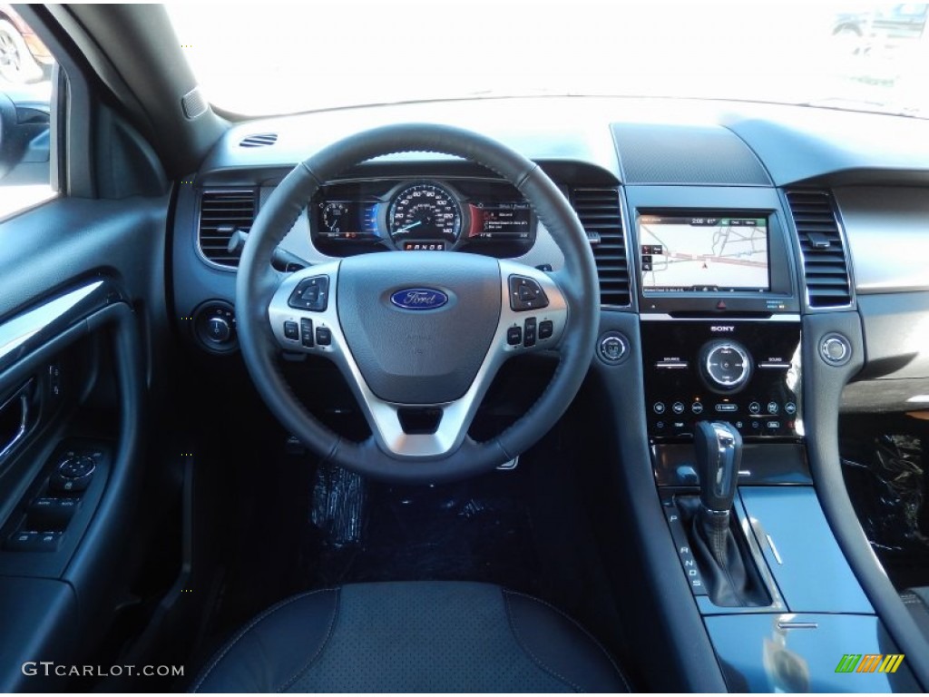 2014 Ford Taurus SHO AWD SHO Charcoal Black/Mayan Gray Miko Suede Dashboard Photo #89510950