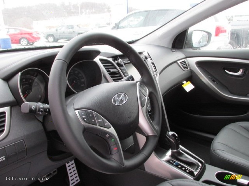 2014 Hyundai Elantra GT Black Steering Wheel Photo #89512198