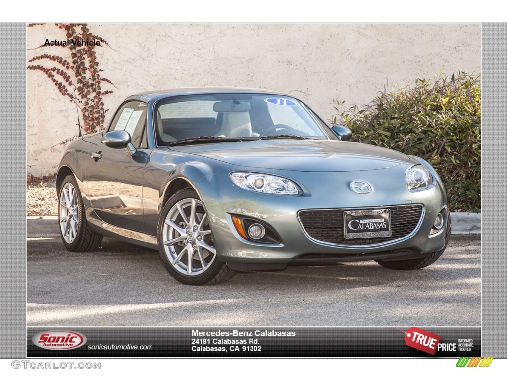 2011 MX-5 Miata Grand Touring Roadster - Stormy Blue Mica / Dune Beige photo #1