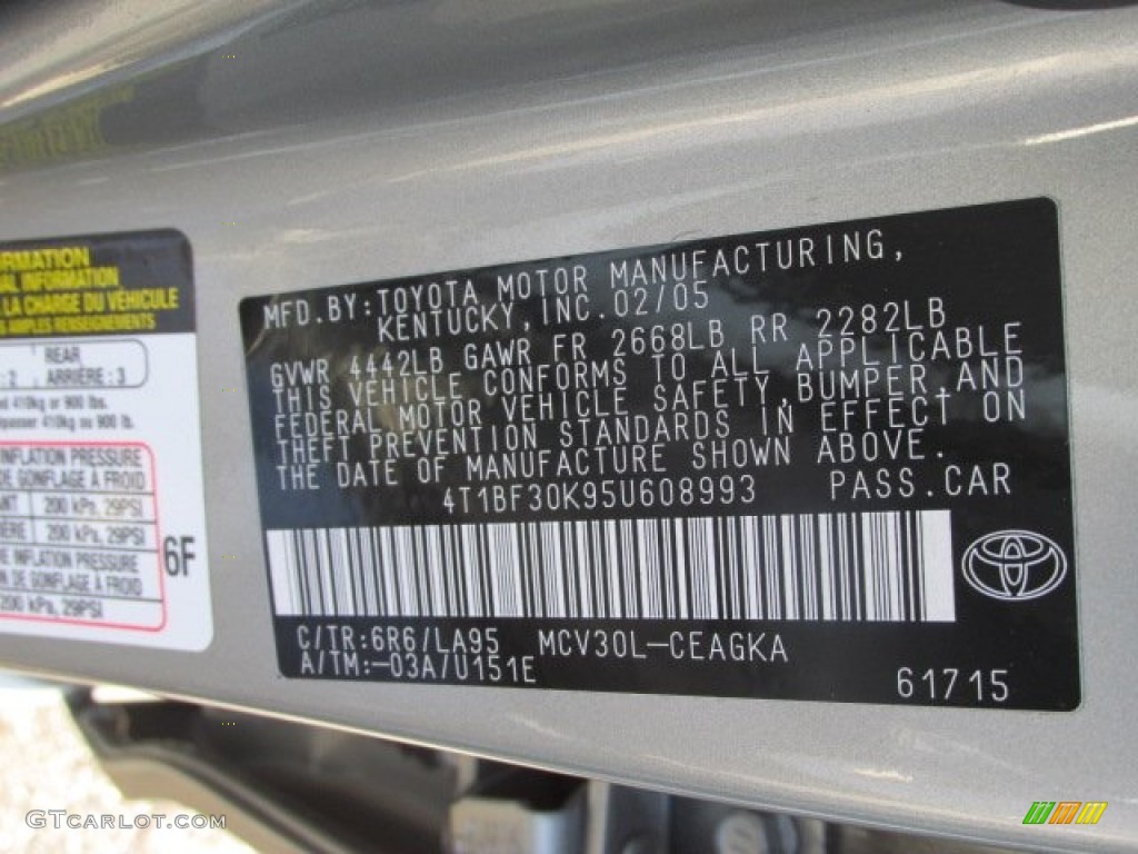 2005 Camry XLE V6 - Mineral Green Opalescent / Gray photo #19