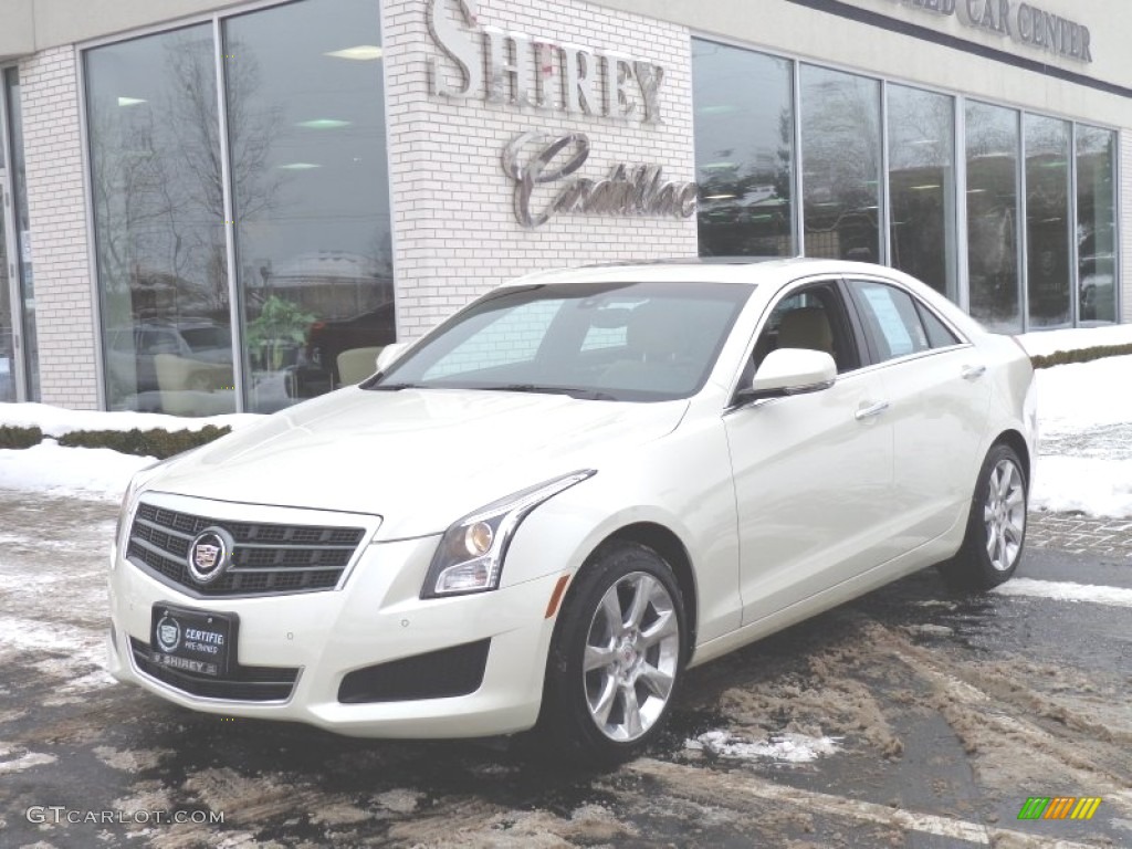 2013 ATS 3.6L Luxury AWD - White Diamond Tricoat / Caramel/Jet Black Accents photo #1