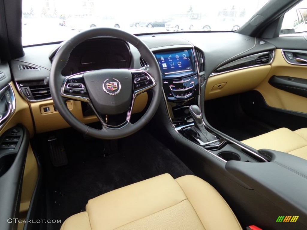 Caramel/Jet Black Accents Interior 2013 Cadillac ATS 3.6L Luxury AWD Photo #89528578