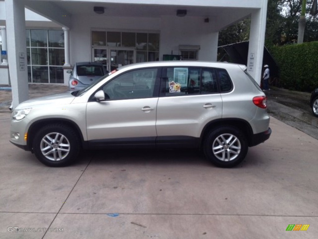 2011 Tiguan S - White Gold Metallic / Clay Gray photo #2