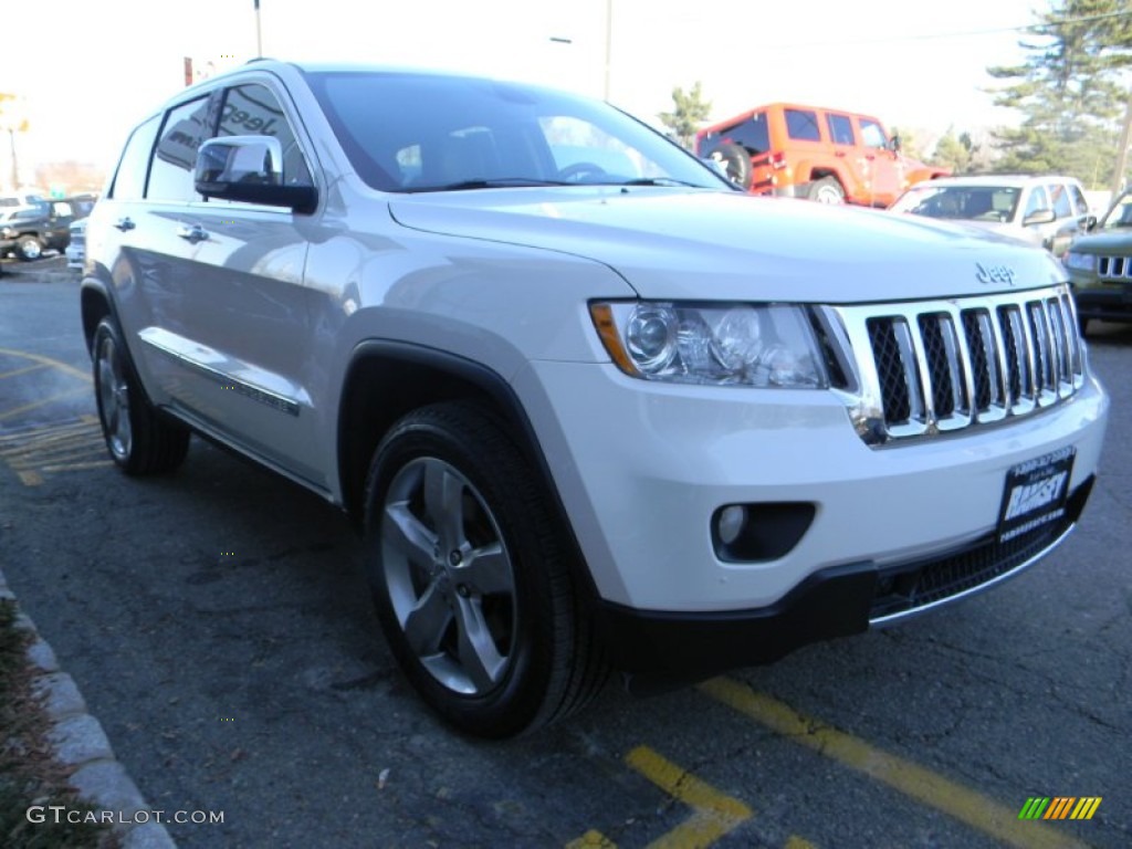 2011 Grand Cherokee Overland 4x4 - Stone White / Dark Frost Beige/Light Frost Beige photo #5