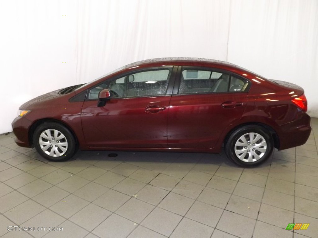 Crimson Pearl 2012 Honda Civic LX Sedan Exterior Photo #89530528