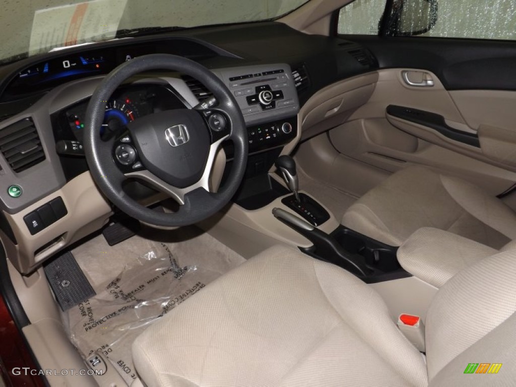 Beige Interior 2012 Honda Civic LX Sedan Photo #89530579