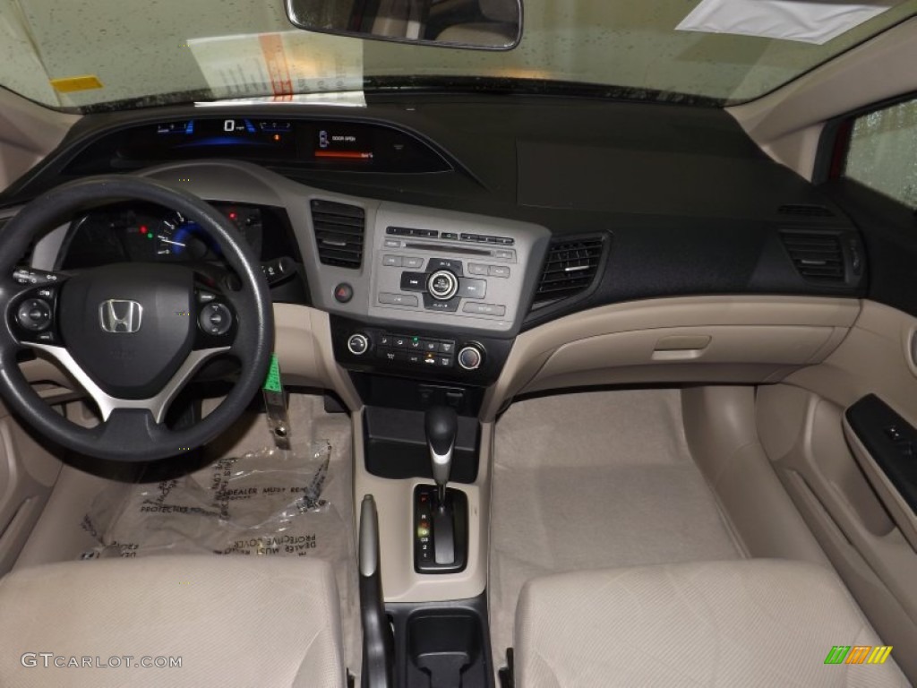 2012 Honda Civic LX Sedan Beige Dashboard Photo #89531017