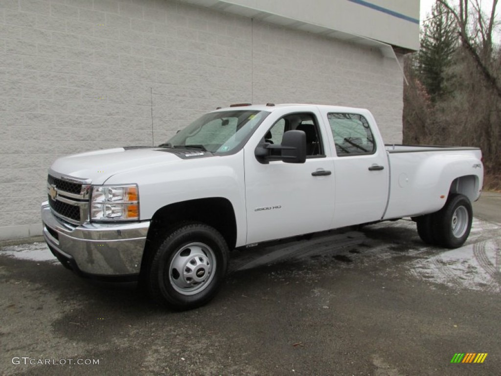 Summit White 2014 Chevrolet Silverado 3500HD WT Crew Cab Dual Rear Wheel 4x4 Exterior Photo #89535229