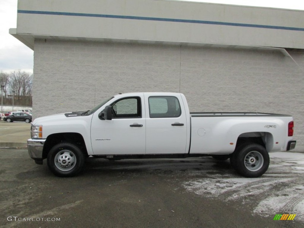Summit White 2014 Chevrolet Silverado 3500HD WT Crew Cab Dual Rear Wheel 4x4 Exterior Photo #89535257