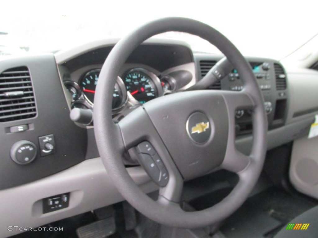 2014 Chevrolet Silverado 3500HD WT Crew Cab Dual Rear Wheel 4x4 Dark Titanium Steering Wheel Photo #89535598