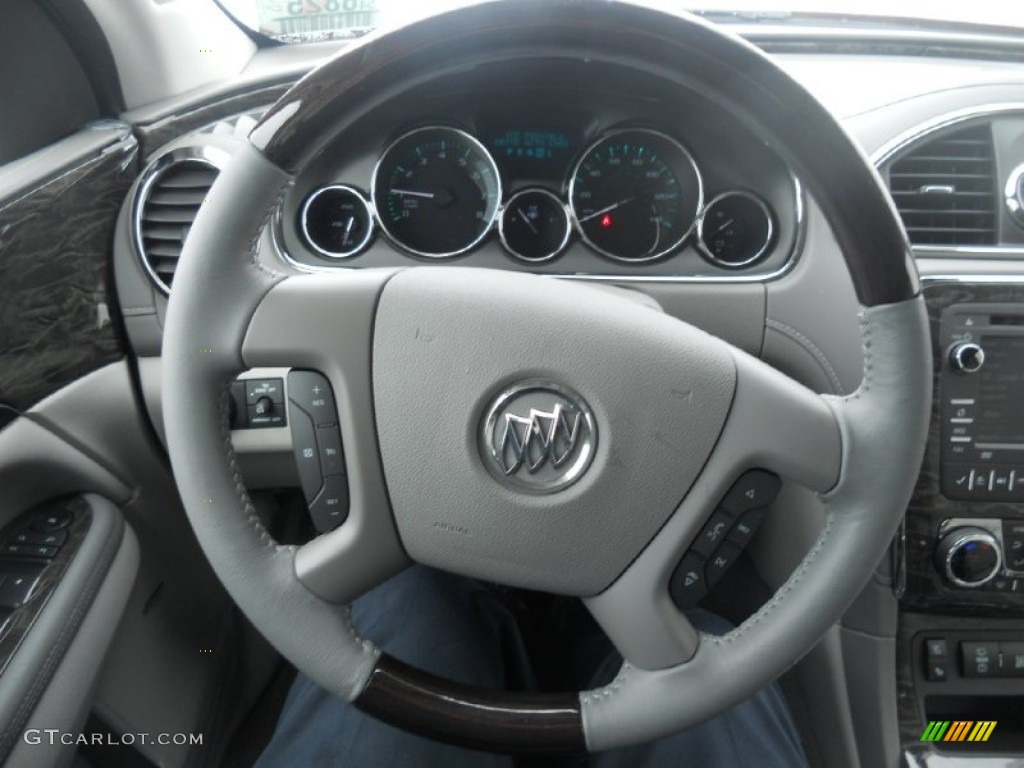 2014 Buick Enclave Premium AWD Titanium Steering Wheel Photo #89536074