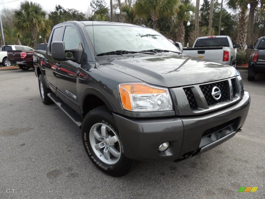 2012 Titan Pro-4X Crew Cab 4x4 - Smoke Gray / Pro 4X Charcoal photo #1