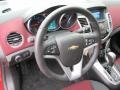 2014 Chevrolet Cruze Jet Black/Sport Red Interior Steering Wheel Photo