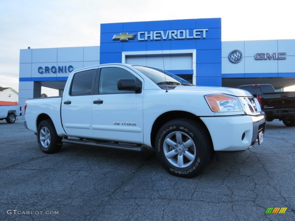 Glacier White Nissan Titan