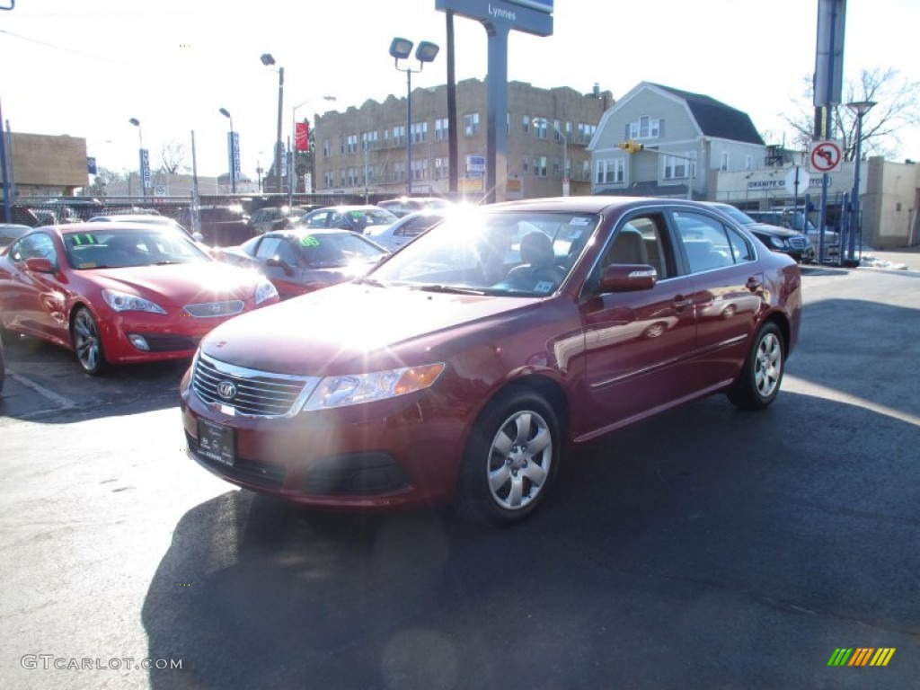 2009 Optima LX - Ruby Red / Gray photo #3