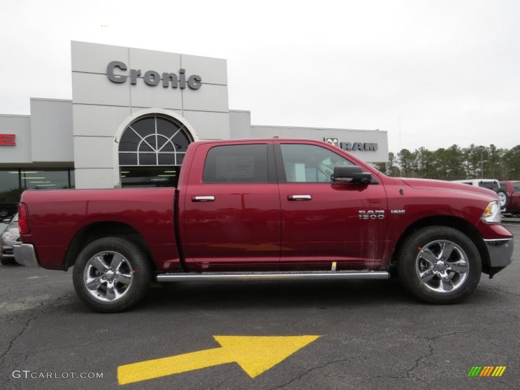 2014 1500 Big Horn Crew Cab - Deep Cherry Red Crystal Pearl / Black/Diesel Gray photo #8