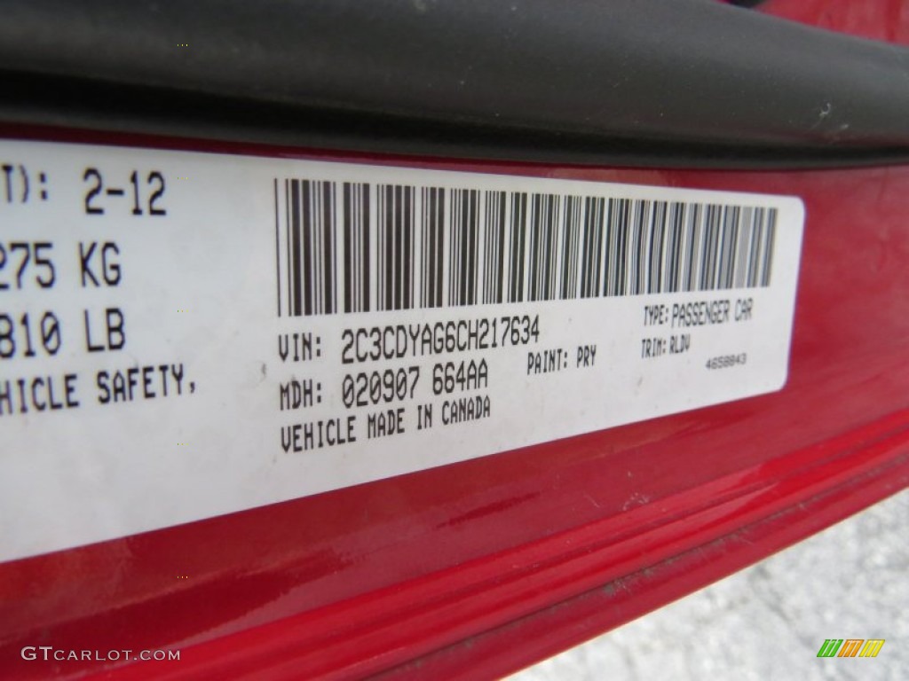 2012 Challenger SXT Plus - Redline 3 Coat Pearl / Dark Slate Gray photo #24