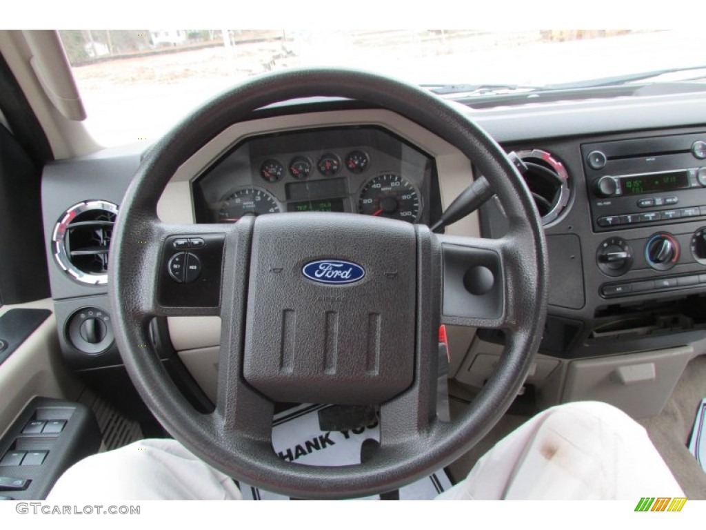 2008 Ford F250 Super Duty XLT Crew Cab Medium Stone Steering Wheel Photo #89542924