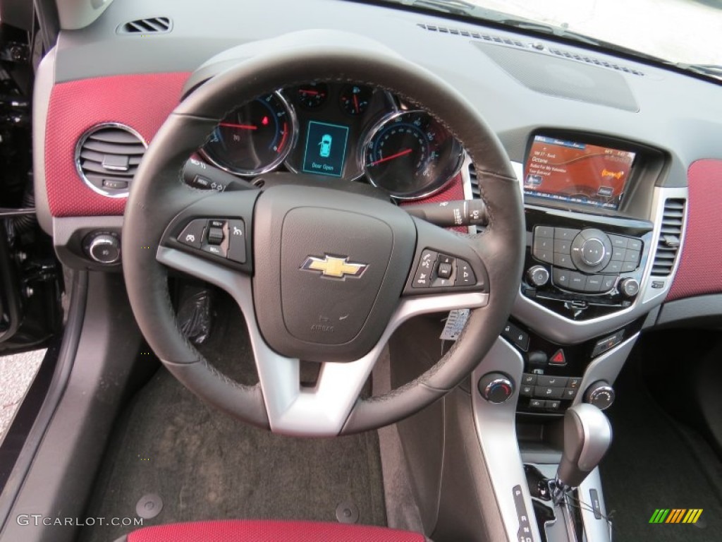 2014 Chevrolet Cruze LT Jet Black/Sport Red Dashboard Photo #89544355