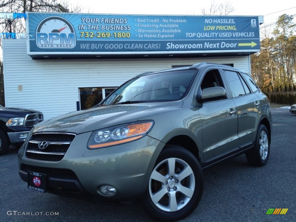 2008 Santa Fe Limited 4WD - Natural Khaki Green / Black photo #1