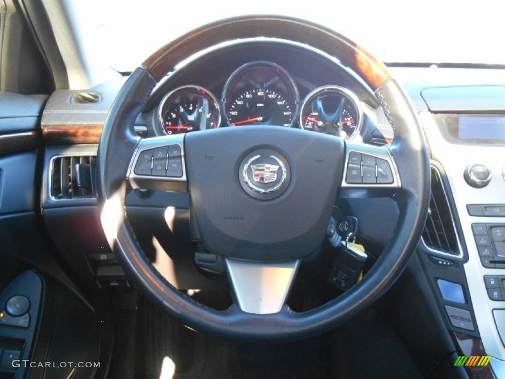 2009 Cadillac CTS Sedan Cashmere/Cocoa Steering Wheel Photo #89546617