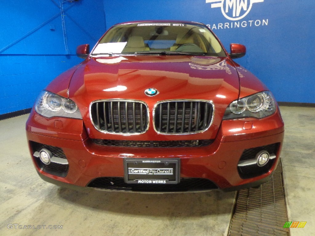 2011 X6 xDrive35i - Vermillion Red Metallic / Sand Beige photo #3