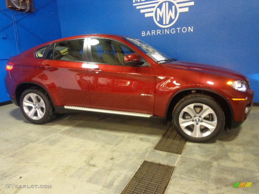 2011 X6 xDrive35i - Vermillion Red Metallic / Sand Beige photo #7