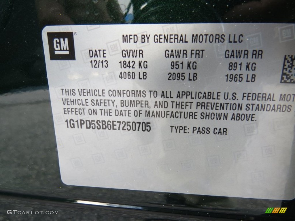 2014 Cruze LT - Rainforest Green Metallic / Medium Titanium photo #17