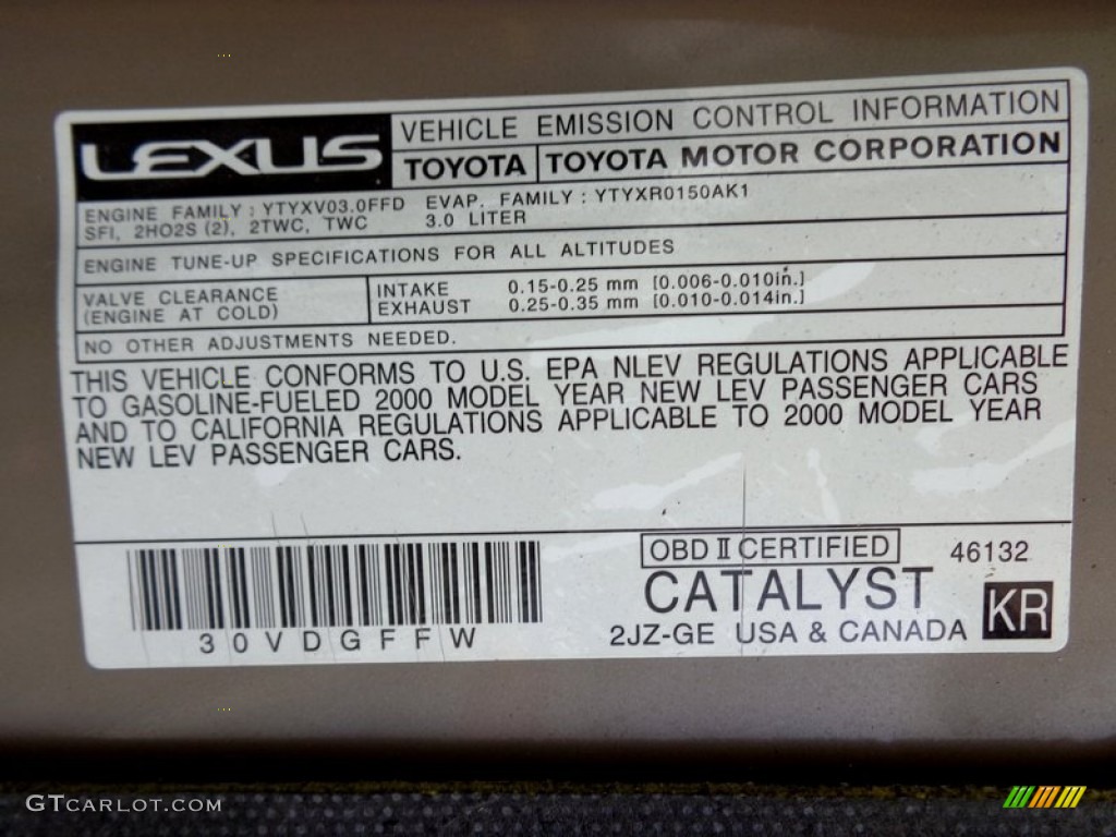 2000 GS 300 - Burnished Gold Metallic / Ivory photo #87