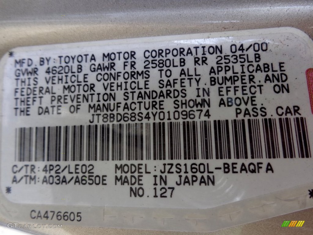 2000 GS 300 - Burnished Gold Metallic / Ivory photo #88