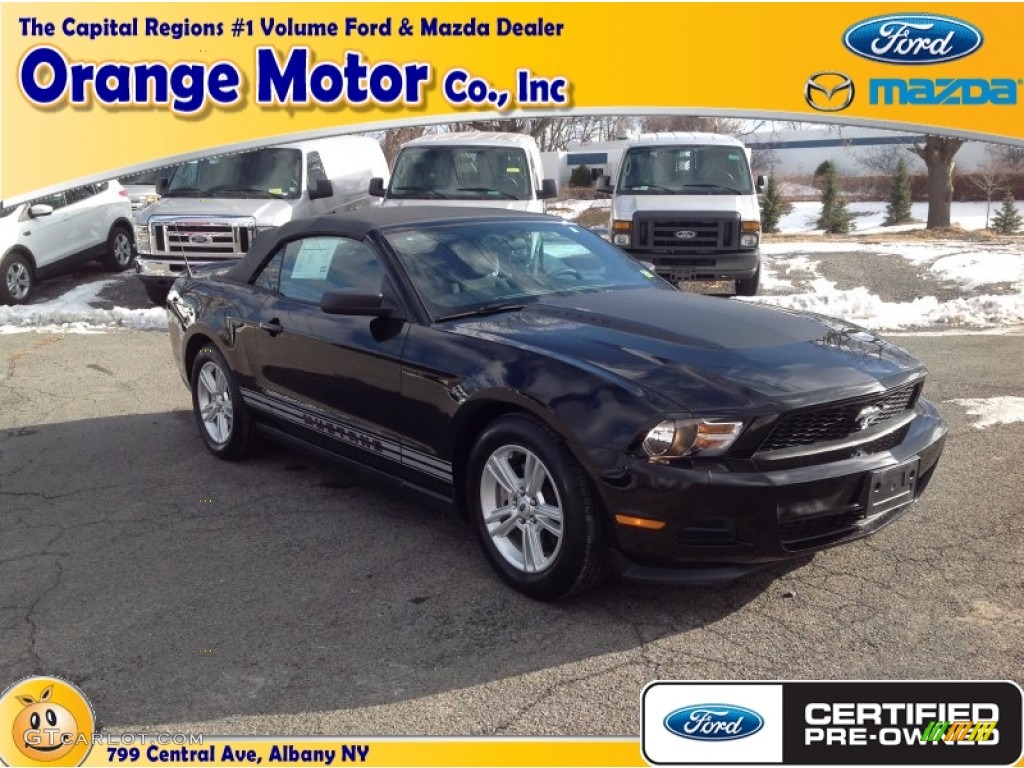 2011 Mustang V6 Convertible - Ebony Black / Charcoal Black photo #1