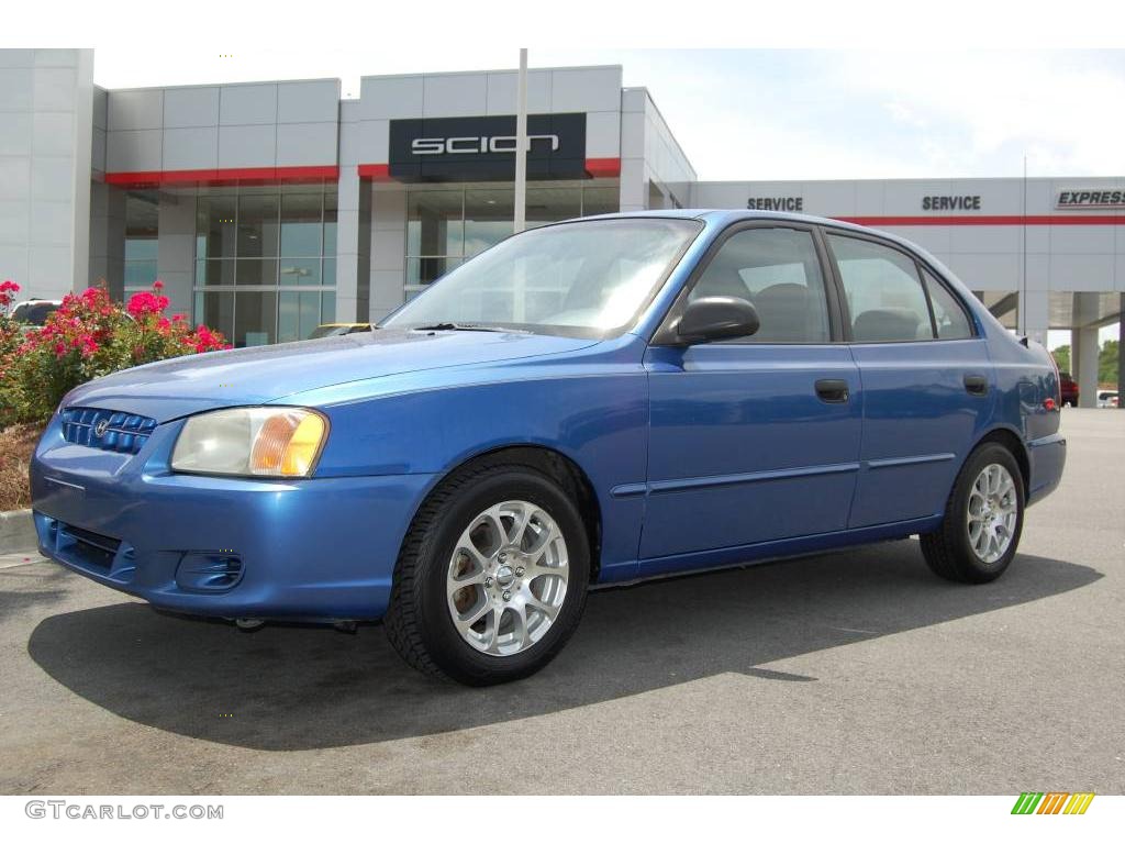 2001 Accent GL Sedan - Coastal Blue / Gray photo #1